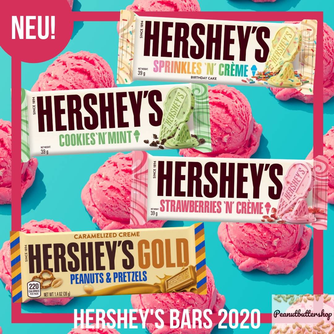 Ab dem Sommer 2020 sind die neuen Hershey's Ice Cream Bars und der Hershey's Gold Bar erhältlich!