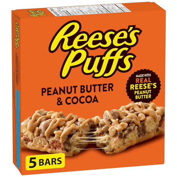 Reese's Puffs Peanut Butter and Cocoa Cereal Bar 5-Pack