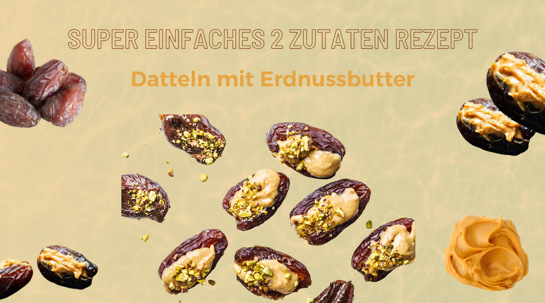 2-Zutaten: Gefüllte Erdnussbutter Datteln