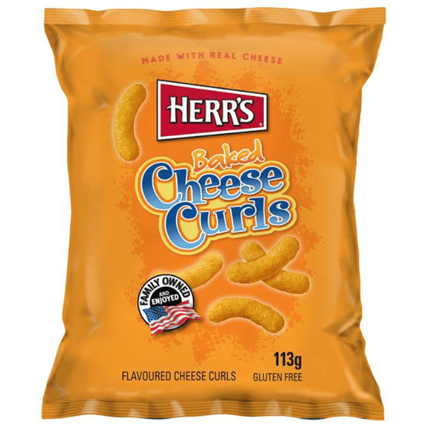 Herr's Cheese Curls Baked Cheese 113g x 12 1,6kg